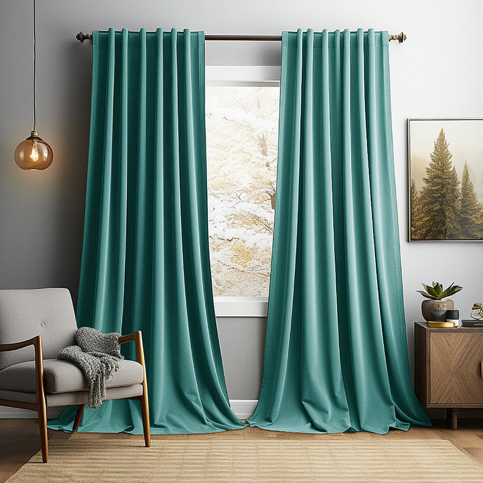 Solid-color Vintage Velvet Blackout And Heat-insulating Curtains For The Living Room Bedroom Or Study