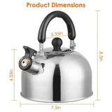 2.1-Quart Stainless Steel Whistling Tea Kettle – Stovetop, Induction, and Camping Safe - SS Creative Holdings
