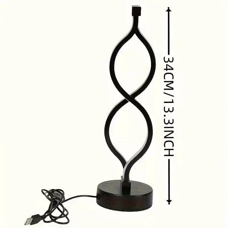 2-Pack Modern Wave-Shaped LED Desk Lamp with 3-Color Dimmable Lighting. - SS Creative Holdings