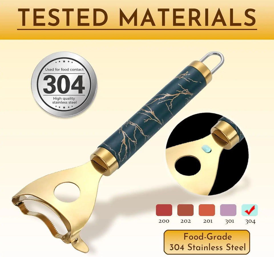 2-Pack Stainless Steel Corn Peeler Tool & Cob Stripper - Golden Marble Kitchen Gadget - SS Creative Holdings