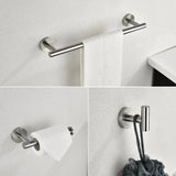 3-Piece Brushed Nickel Bathroom Hardware Set – Essential Towel Bar, Toilet Paper Holder & Robe Hook - SS Creative Holdings