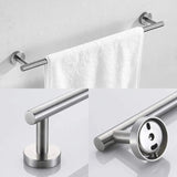 3-Piece Brushed Nickel Bathroom Hardware Set – Essential Towel Bar, Toilet Paper Holder & Robe Hook - SS Creative Holdings