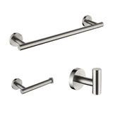 3-Piece Brushed Nickel Bathroom Hardware Set – Essential Towel Bar, Toilet Paper Holder & Robe Hook - SS Creative Holdings