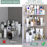 3-Tier Corner Bathroom Counter Organizer – Stylish Clear Storage Rack for Cosmetics, Perfume & Skincare - SS Creative Holdings