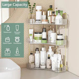 3-Tier Corner Bathroom Counter Organizer – Stylish Clear Storage Rack for Cosmetics, Perfume & Skincare - SS Creative Holdings