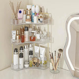 3-Tier Corner Bathroom Counter Organizer – Stylish Clear Storage Rack for Cosmetics, Perfume & Skincare - SS Creative Holdings