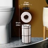 3-in-1 Free-Standing Toilet Paper Holder with Phone Shelf & Mega Roll Storage - SS Creative Holdings