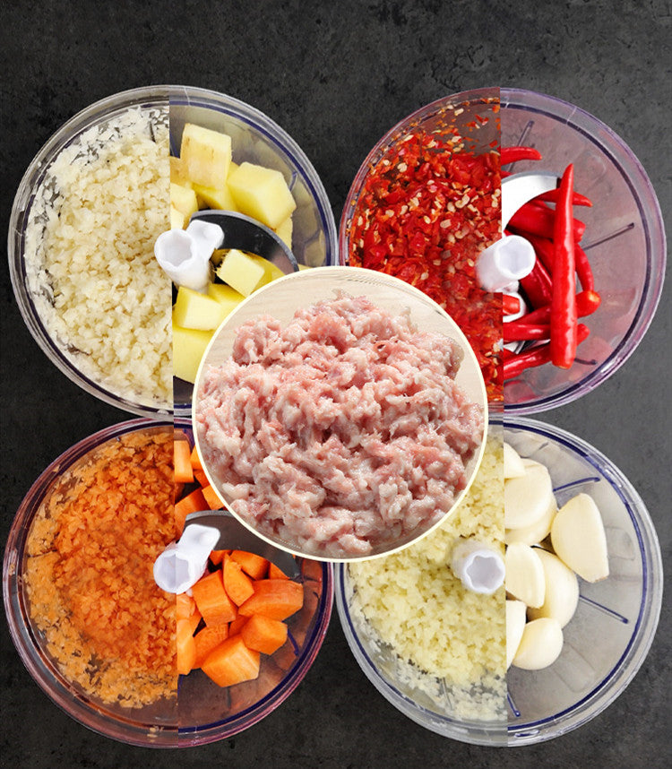 Manual Express Food Chopper - Precision Ginger & Garlic Mincer