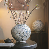 New Chinese-style Living Room Flower Arrangement Handmade Vintage Stoneware Vase Creative Design