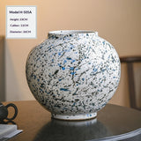 New Chinese-style Living Room Flower Arrangement Handmade Vintage Stoneware Vase Creative Design