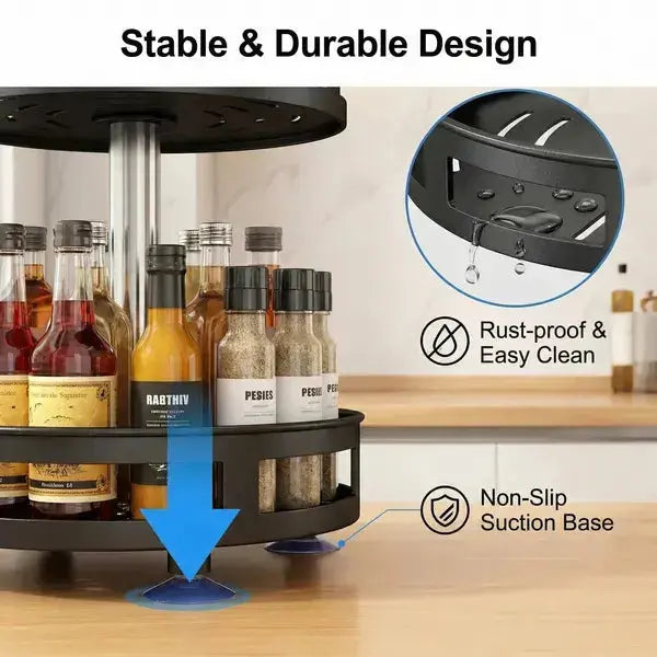 360° Rotating 3-Tier Spice Rack Organizer – Space-Saving Kitchen Countertop Storage - SS Creative Holdings