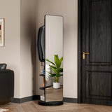 360° Rotating Full-Length Mirror & Coat Rack – Solid Wood Multi-Functional Storage Organizer (69" x 20") - SS Creative Holdings