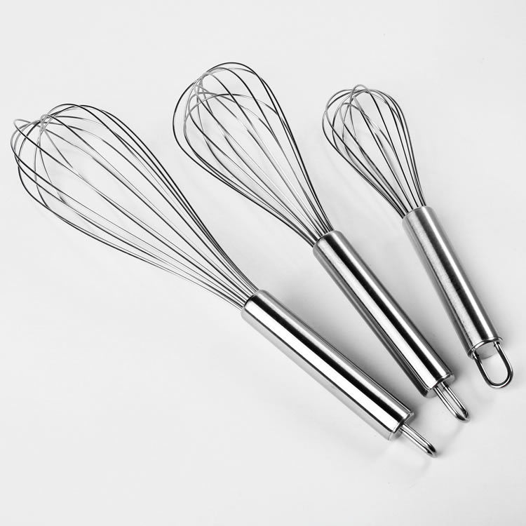 12-Inch Ergonomic Stainless Steel Whisk - Heavy-Duty Manual Balloon Beater