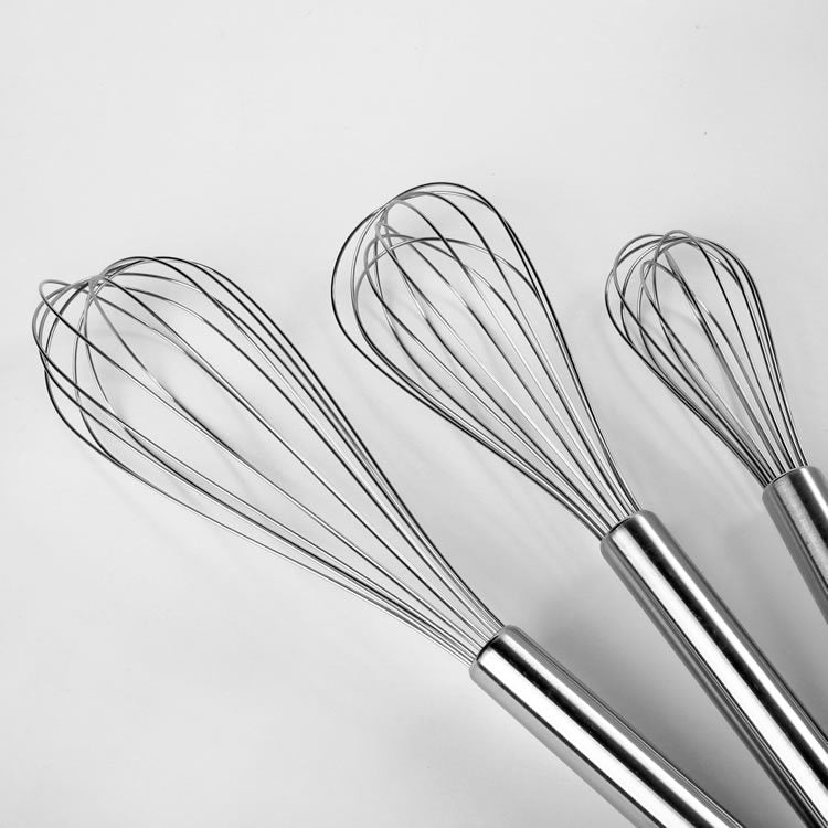 12-Inch Ergonomic Stainless Steel Whisk - Heavy-Duty Manual Balloon Beater
