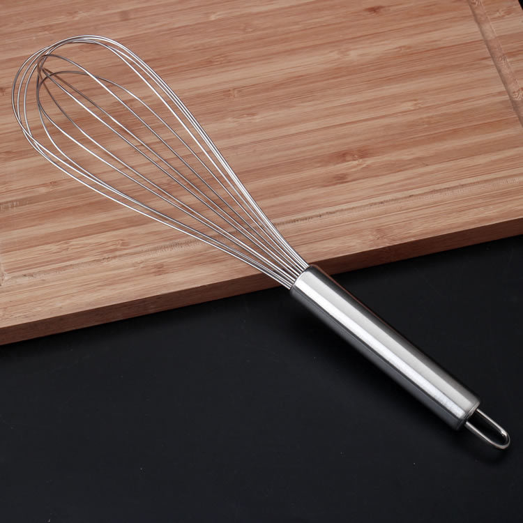 12-Inch Ergonomic Stainless Steel Whisk - Heavy-Duty Manual Balloon Beater