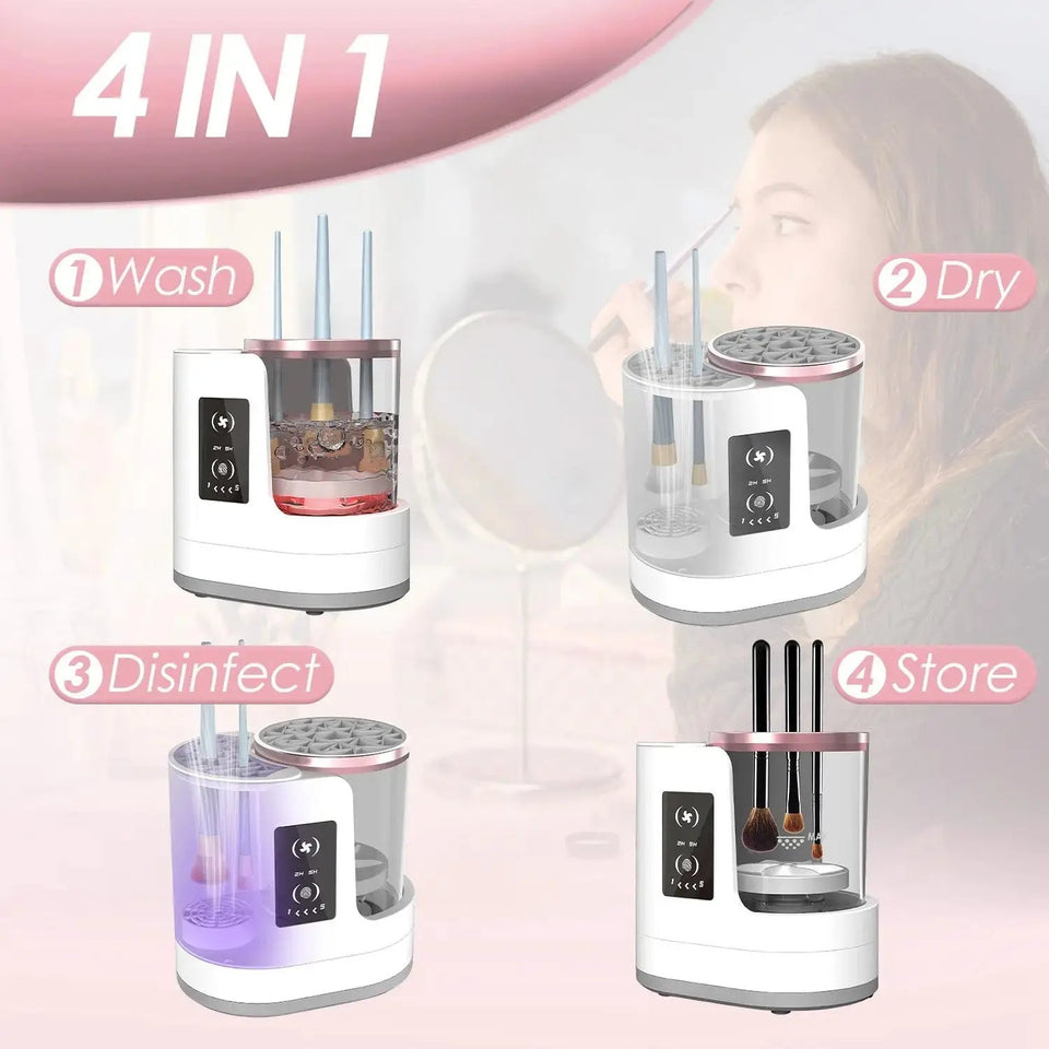 4-in-1 Electric Makeup Brush Cleaner & Dryer – Automatic UV Sanitizing Station - SS Creative Holdings