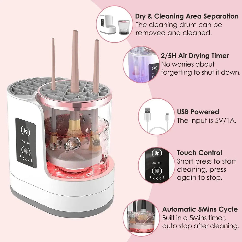 4-in-1 Electric Makeup Brush Cleaner & Dryer – Automatic UV Sanitizing Station - SS Creative Holdings