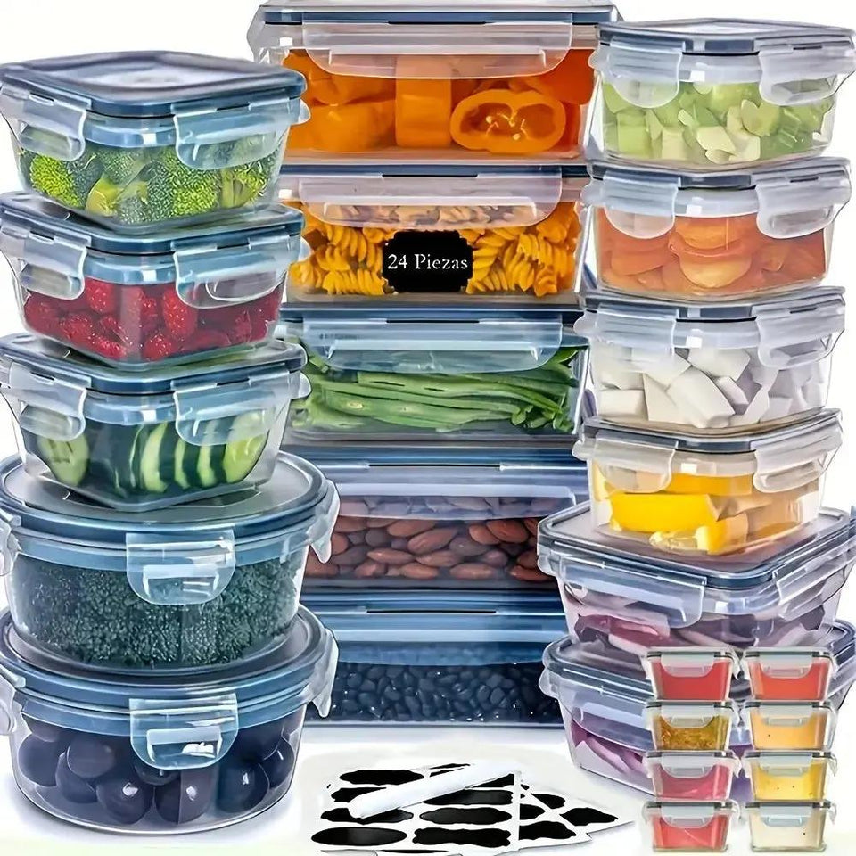 48-Piece Airtight Food Storage Container Set – BPA-Free Kitchen & Pantry Organization with Labels - SS Creative Holdings