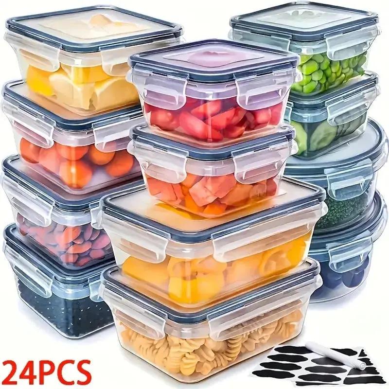48-Piece Airtight Food Storage Container Set – BPA-Free Kitchen & Pantry Organization with Labels - SS Creative Holdings