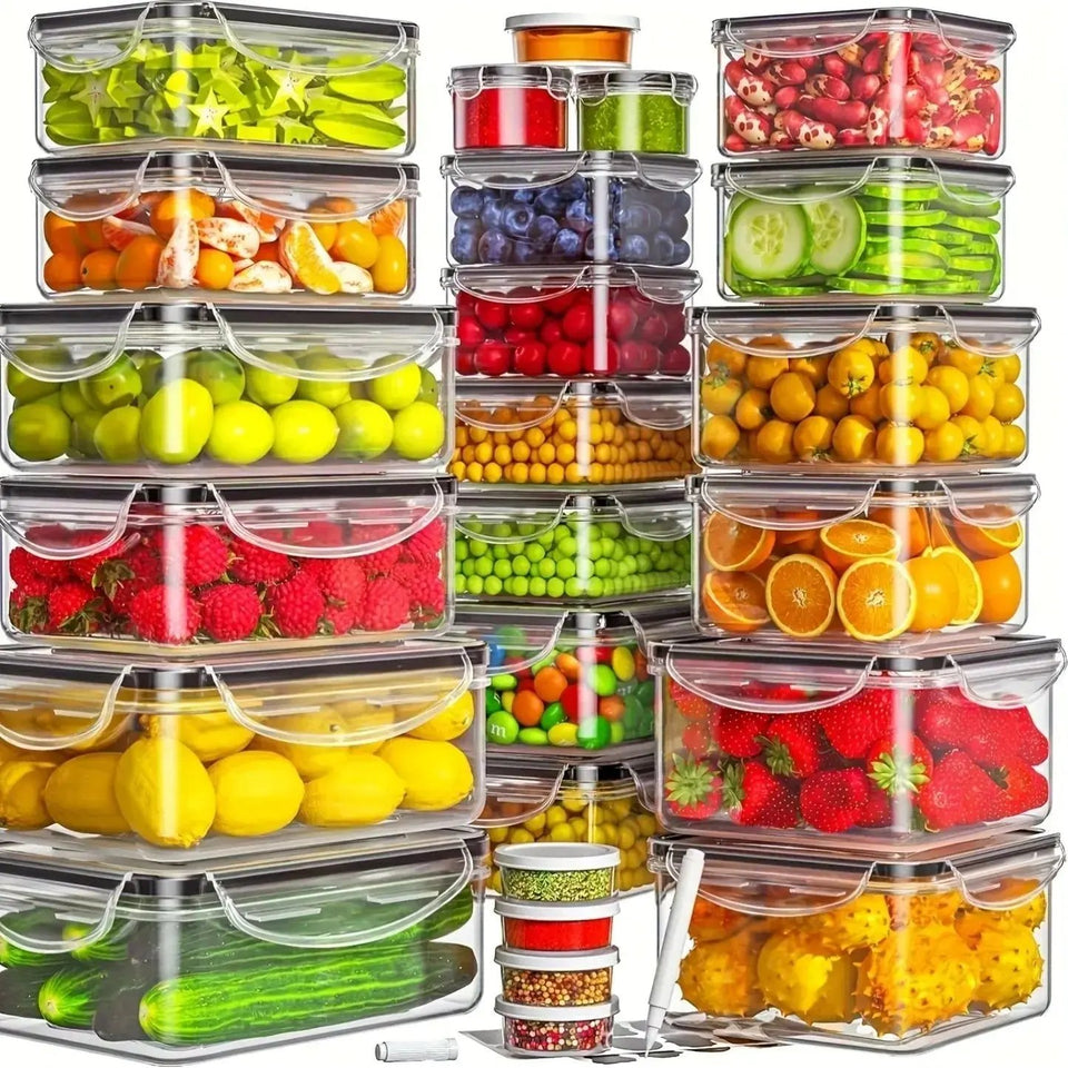 48-Piece Airtight Food Storage Container Set – BPA-Free Kitchen & Pantry Organization with Labels - SS Creative Holdings