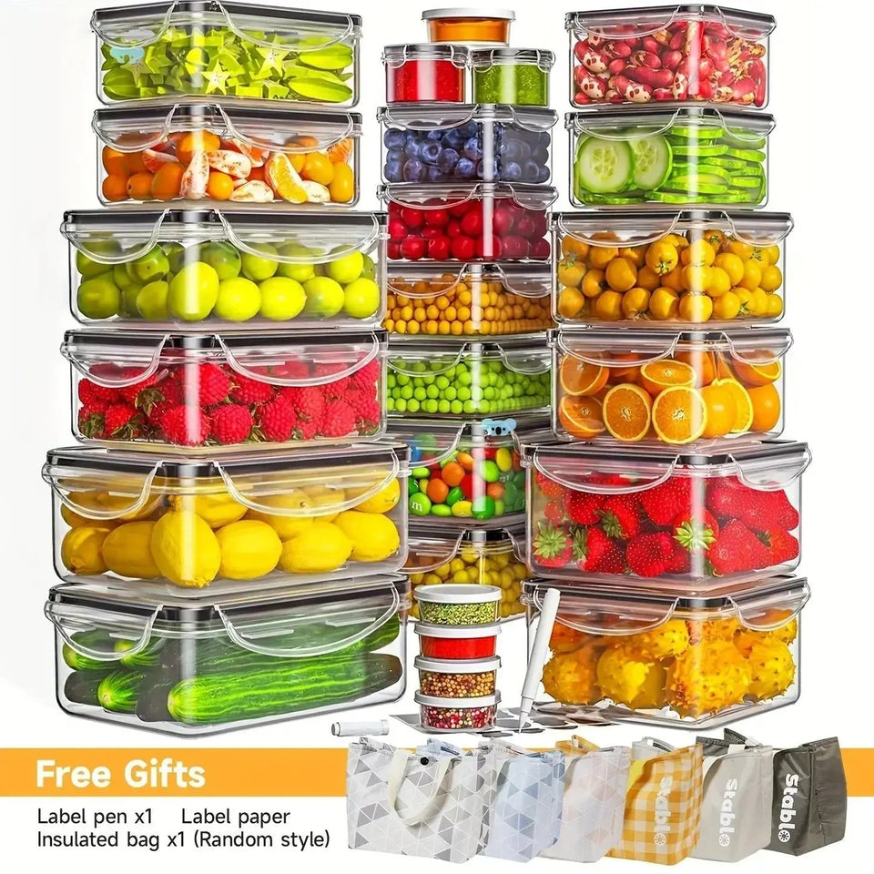 48-Piece Airtight Food Storage Container Set – BPA-Free Kitchen & Pantry Organization with Labels - SS Creative Holdings