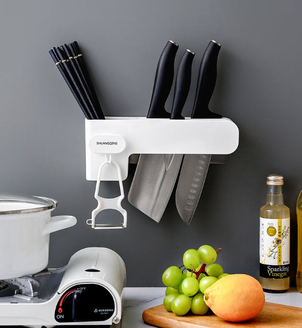 Elite Wall-Mounted Precision Knife Rack - Space-Saving Organizer