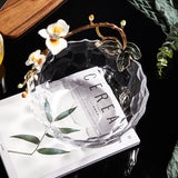 High-Transparency Glass Fruit Plate With Enamel Design For Living Room Coffee Tables
