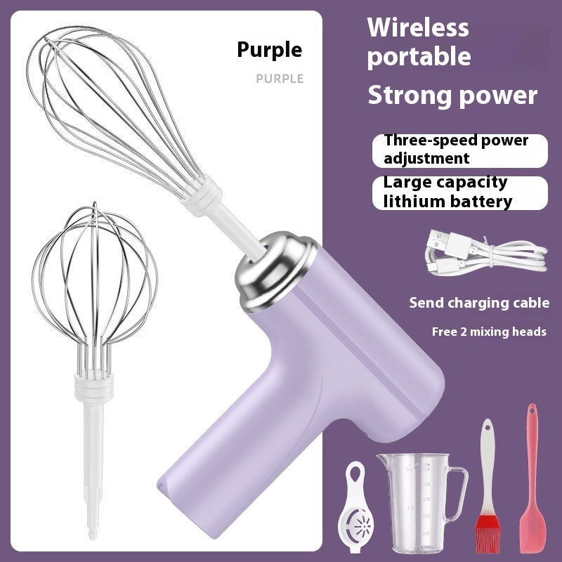 Wireless Foldable Electric Whisk - 3-Speed Portable Cream & Egg Blender