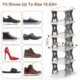 6-Tier Foldable Vertical Shoe Rack – Space-Saving Narrow Shoe Organizer for Entryways & Closets - SS Creative Holdings