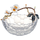 High-Transparency Glass Fruit Plate With Enamel Design For Living Room Coffee Tables
