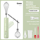 Wireless Foldable Electric Whisk - 3-Speed Portable Cream & Egg Blender