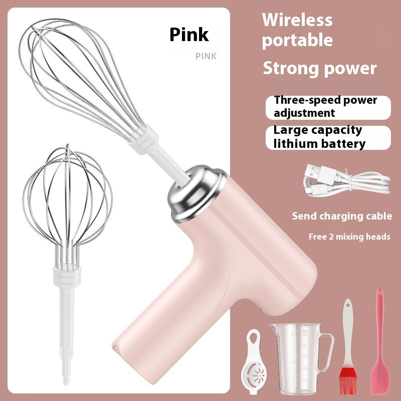 Wireless Foldable Electric Whisk - 3-Speed Portable Cream & Egg Blender
