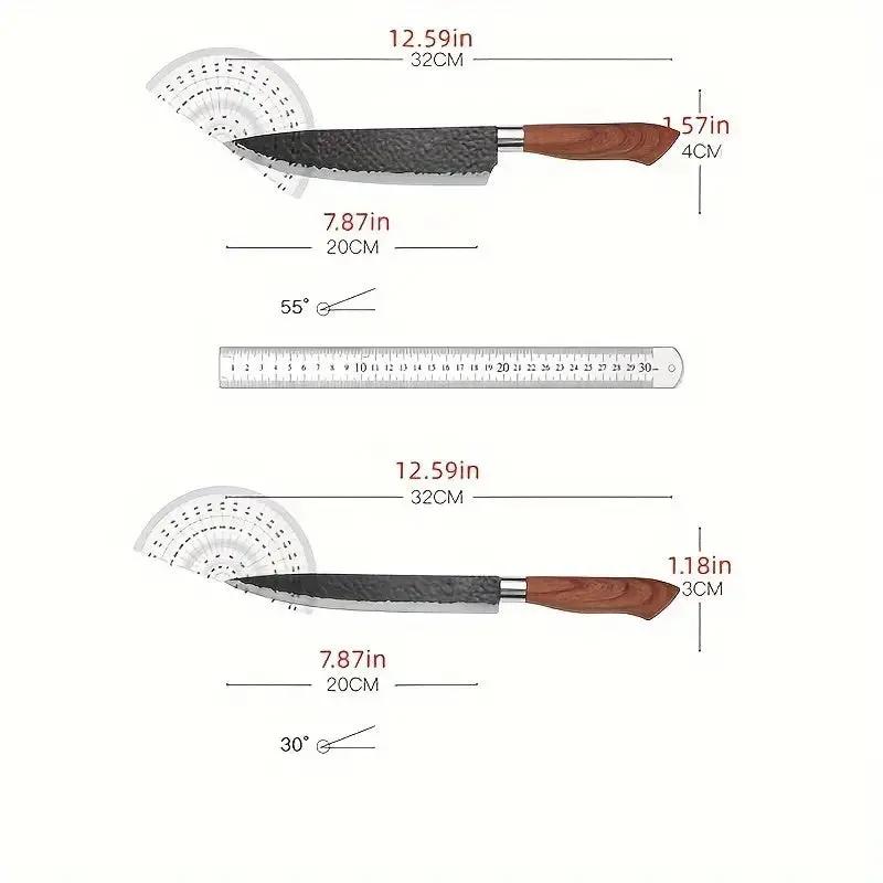 6 PCS Kitchen Knife Sets, Steel Kitchen Knives Set Tools Forged Kitchen Knife Scissors Ceramic Peeler Chef Slicer Knife Gift Case - SS Creative Holdings