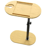Adjustable Bamboo Bathtub Side Table – Freestanding Caddy with 360° Rotating Tray & Height-Adjustable Design - SS Creative Holdings
