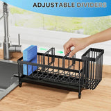 Cisily Stainless Steel Kitchen Sink Caddy & Sponge Holder with Auto-Drain Tray & Brush Rack - SS Creative Holdings