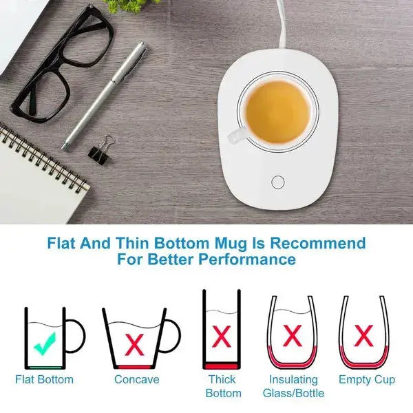 Coffee Mug Warmer 16W Smart Touch Auto-Off Mug Warmer for Desk - SS Creative Holdings