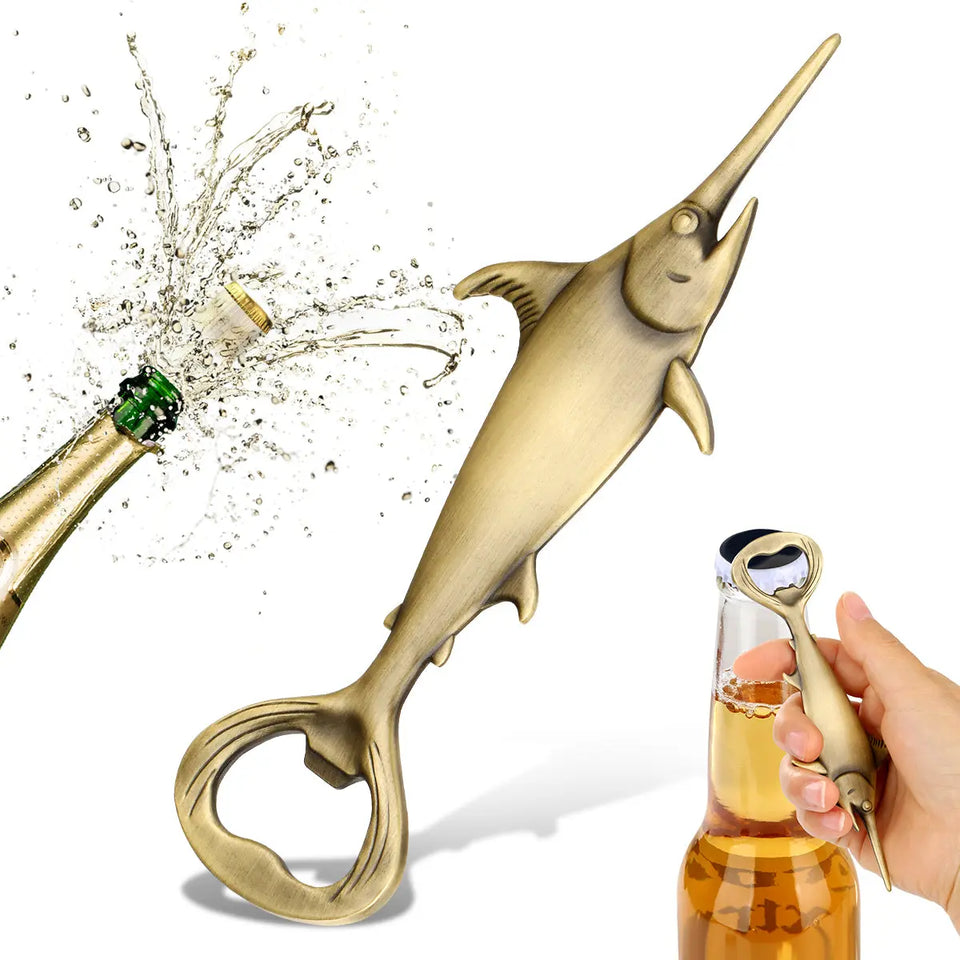 Creative Swordfish Metal Bottle Opener – Heavy Duty Nautical Bar Accessory - SS Creative Holdings