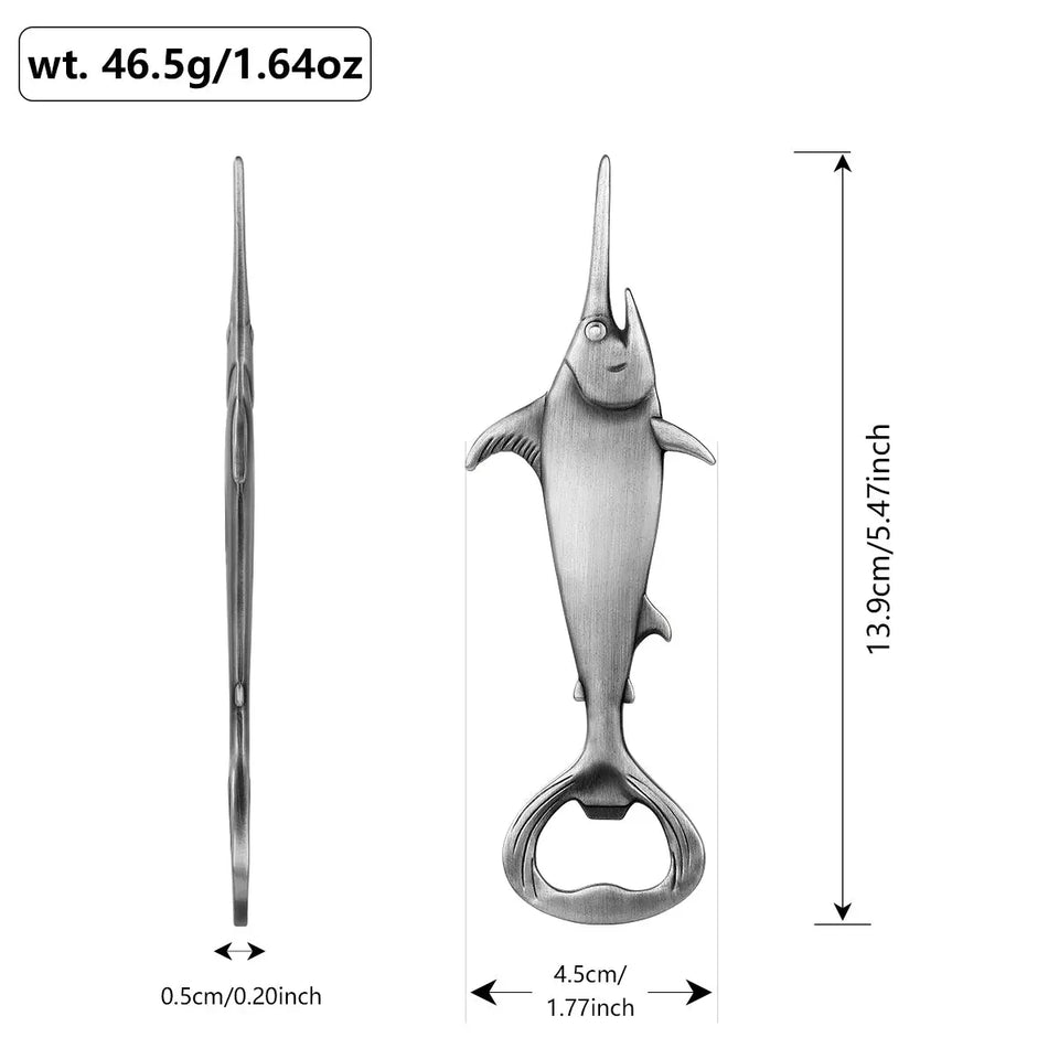 Creative Swordfish Metal Bottle Opener – Heavy Duty Nautical Bar Accessory - SS Creative Holdings