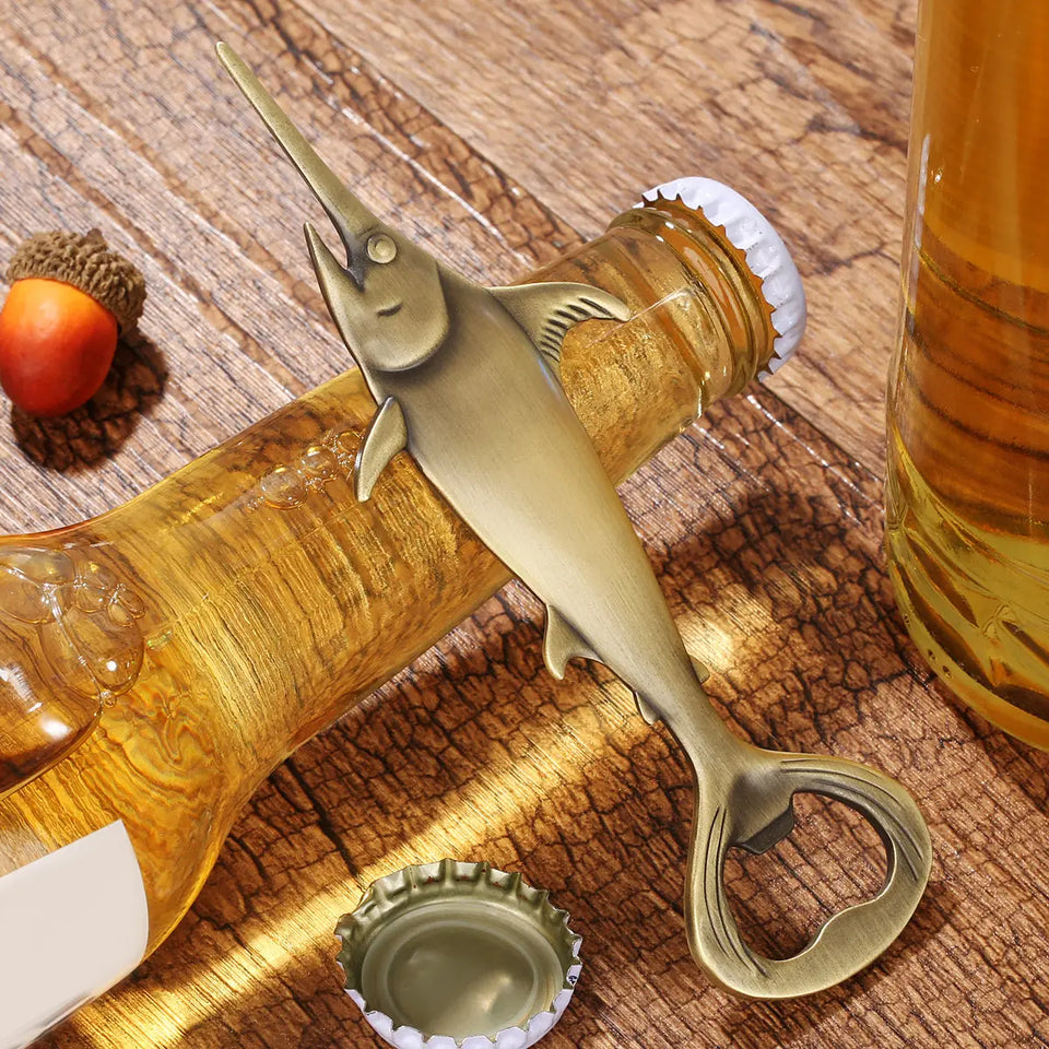 Creative Swordfish Metal Bottle Opener – Heavy Duty Nautical Bar Accessory - SS Creative Holdings