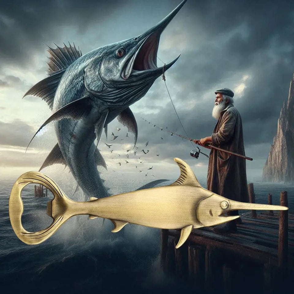 Creative Swordfish Metal Bottle Opener – Heavy Duty Nautical Bar Accessory - SS Creative Holdings