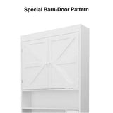 Farmhouse Over-the-Toilet Storage Cabinet – Space-Saving Bathroom Organizer with 2 Doors & Open Shelving - SS Creative Holdings