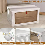 Foldable Rolling Storage Cabinet & Organizer Box with Magnetic Doors – Multi-Purpose Home & Pet Supplies Bin - SS Creative Holdings