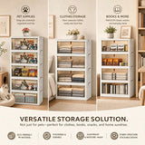 Foldable Rolling Storage Cabinet & Organizer Box with Magnetic Doors – Multi-Purpose Home & Pet Supplies Bin - SS Creative Holdings