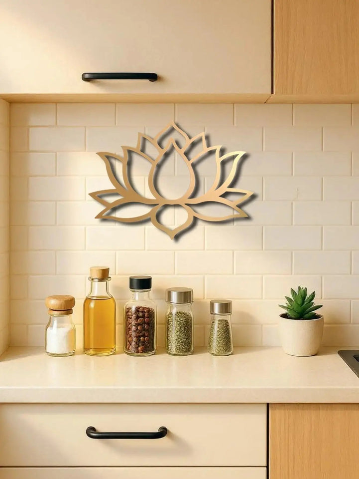 Large Modern Lotus Metal Wall Art - Gorgeous Living Room Decor . - SS Creative Holdings
