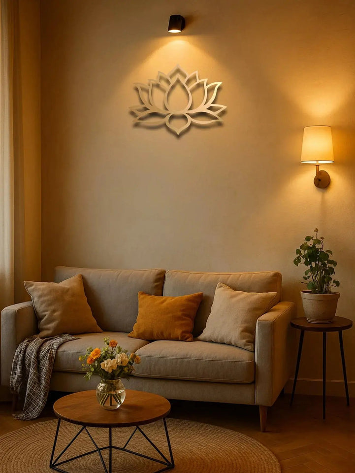 Large Modern Lotus Metal Wall Art - Gorgeous Living Room Decor . - SS Creative Holdings