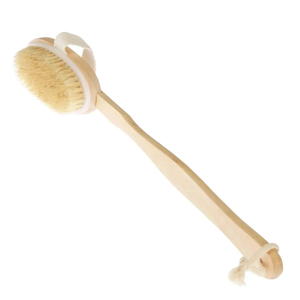 Luxury 15" Long Handle Bath Brush Wooden Bath & Body Scrubber – Detachable Exfoliating Shower Brush for Deep Cleansing & Detox - SS Creative Holdings
