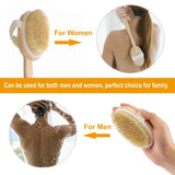 Luxury 15" Long Handle Bath Brush Wooden Bath & Body Scrubber – Detachable Exfoliating Shower Brush for Deep Cleansing & Detox - SS Creative Holdings