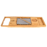 Luxury Extendable Bamboo Bathtub Caddy Tray – Spa Organizer with Tablet, Phone & Wine Glass Holders - SS Creative Holdings