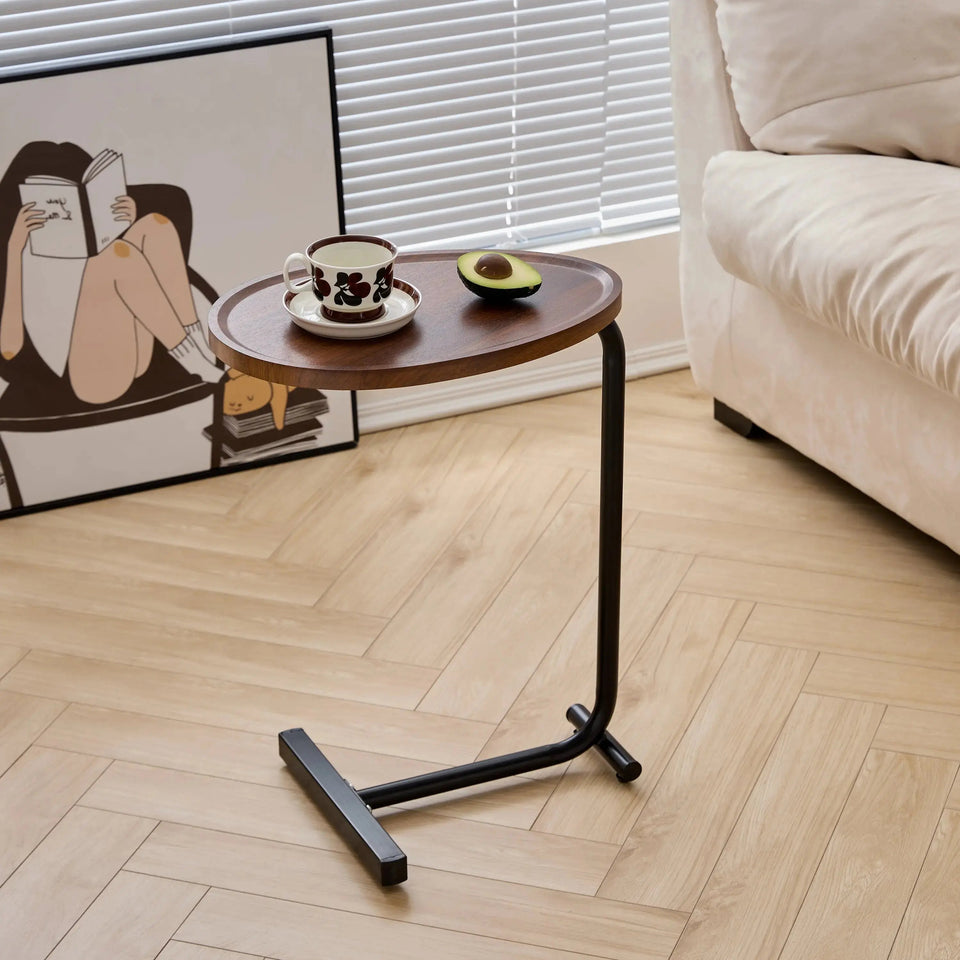Modern C-Shaped Side Table – Compact End Table for Living Room & Bedroom - SS Creative Holdings