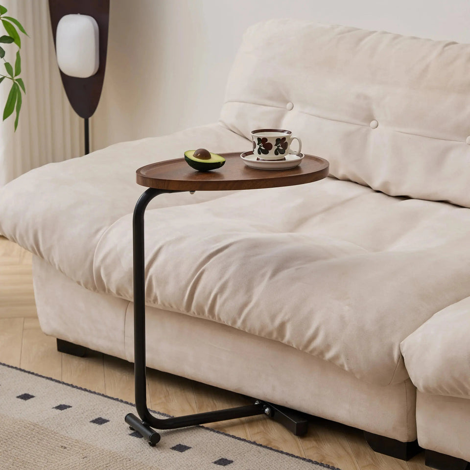 Modern C-Shaped Side Table – Compact End Table for Living Room & Bedroom - SS Creative Holdings